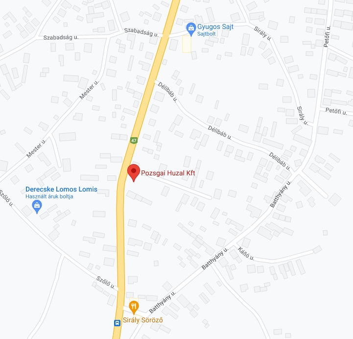 drotfonatgyarto termekek, terkepes elerhetosege